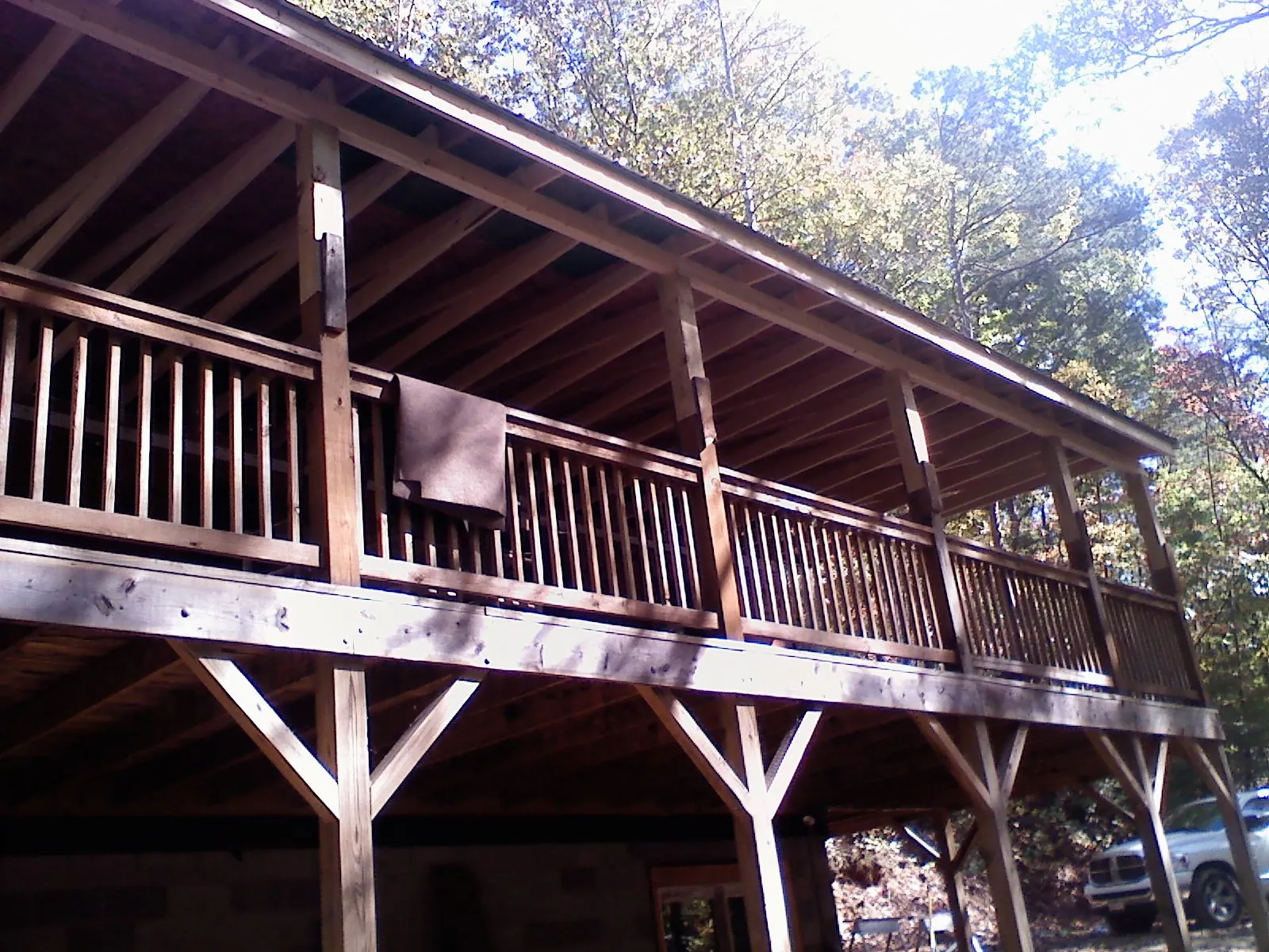 Timber framing under a new elevated porch and deck — Roof Leak Repair in Armbrust by Roofing Brothers